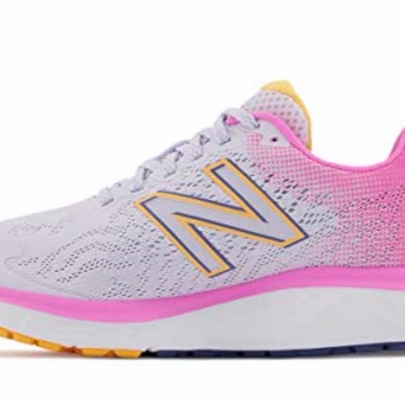 New Balance Women's 680 V7 Pink and White Sneakers - Picture 4 of 6
